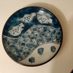 Japanese minoware kiyama kilns decorative plate